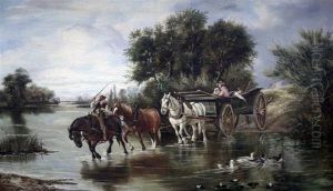 Cart Fording A River Cart Fording A River