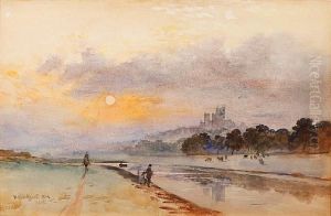 Lincoln From The River At Sunset by William Ewart Lockhart