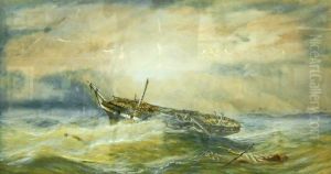'frigate Dis-masted In A Hurricane' Possibly Hms 'orestes' In The West Indies by Charles Arthur Lodder Capt.