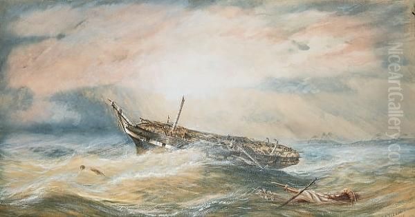 'frigate Dismasted In A Hurricane', Probably Hms "orestes" In The West Indies - view 1
