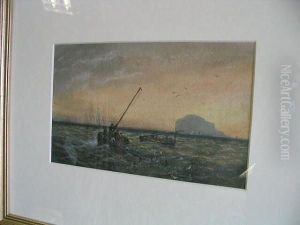 Fishing Boats Off The Bass Rock by Charles Arthur Lodder Capt.