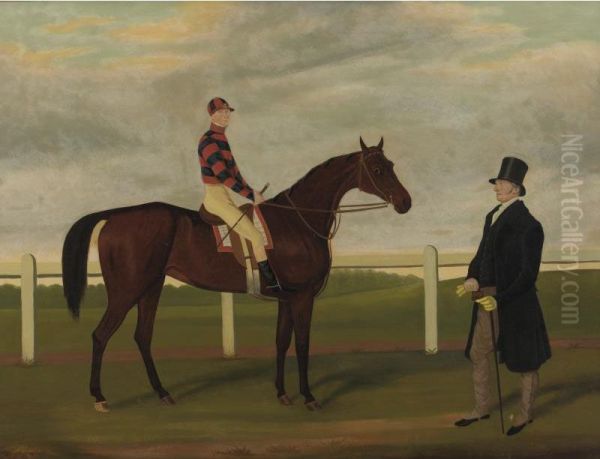 'merry Lass, Rees Up, With Owner Mr. Davis On Brecon Racecourse - view 1