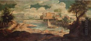 Paesaggio Fluviale Con Villa