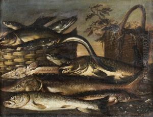 Nature Morte Aux Poissons D'eau Douce : Esturgeons by Rodolfo Lodi