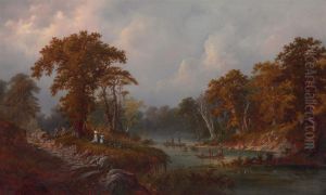 Boating On The River by Alexander Francois Loemans