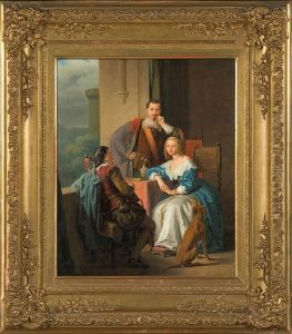 Courtyard Scene by Leopold Loeffler