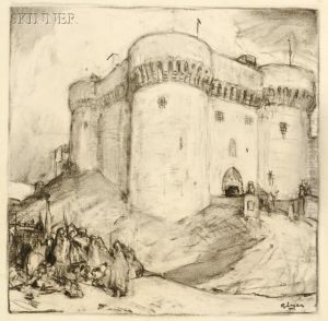 Algerian Castle, Algerian Streetscene, Baskets by Robert Henry Logan