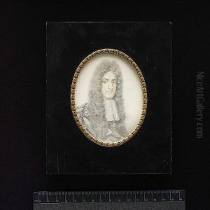 A Gentleman, Wearing Cloak Held At His Right Shoulder With Jewelled Brooch And Lace Jabot, His Hair Curled And Worn Very Long.