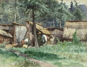 Eingeborenenhutten Im Mexiko by August Lohr