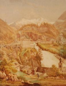 View Overan Alpine Town Bad Gastien by Emil Lohr