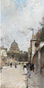 La Rue Du Val De Grce, Le Dome De L'eglise Du Val De Grce A L'arriere Plan
