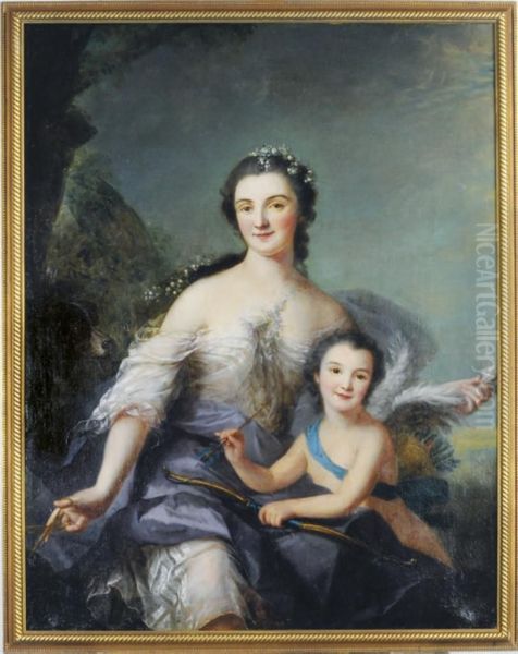 Portrait Of A Lady As Venus With Her Son As Cupid - view 1