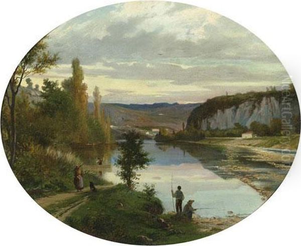 Angler Am Fluss. 1866. - view 1