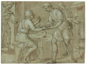 Recto : Scene Biblique by Aurelio Lomi