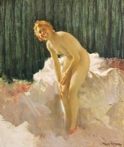 A Female Nude by Francesco Longo Mancini