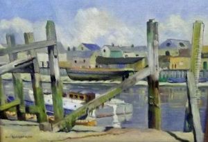 Boats In An Estuary by William Francis Longstaff
