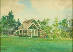 Green Clapboard Country Home. by Charles Russell Loomis