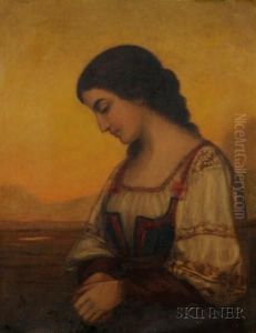 Profile Of A Peasant Girl. by Henry Augustus Loop