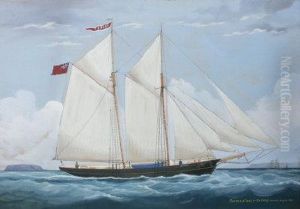 A Ship Portrait Of "secret Of St. Ives, S. Thomas, Master. Aug. 21. 1895". by Henry Loos