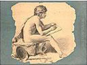 Joven Pastor Dibujando by Vicente Lopez y Portana