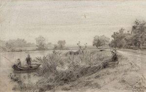 Riberas De Un Rio En La Bretana by Jose Maria Lopez Mezquita