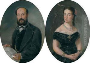 "retrato De Dama" Y "retrato De Caballero" by Bernardo Lopez Piquer