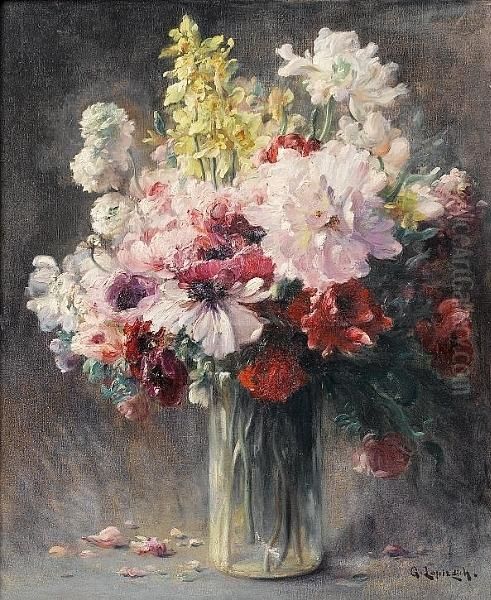 Mixed Flowers In A Glass Vase - view 1