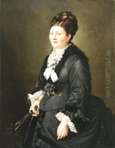Portrait Of A Woman Holding A Hand Fan