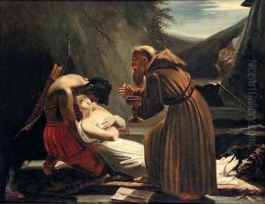 "atala Ou Le Pere Aubry Presentant La Communion A Atala". by Pierre Jerome Lordon
