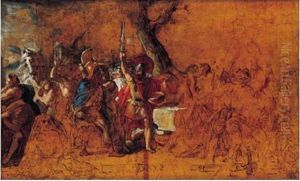 La Deliberation De Brutus, Lucretius Et Collatin Apres La Mort De Lucrece by Pierre Jerome Lordon