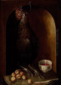 Bodegon Con Gallo Y Frutas by Felix Lorente
