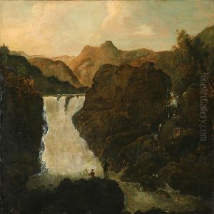 Norwegian Landscape With A Raging Foss by Carl Friedrich A. Lorentzen