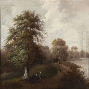 People Walking Near The Entrance To "ermelundssletten" by Christian August Lorentzen