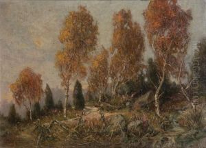 Landscape With Birch Trees by Gottfried Lorenz