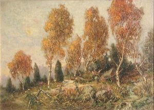 An Autumn Landscape by Gottfried Lorenz