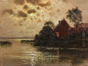 Nocturne By The Water by Ernst Lorenz-Murowana