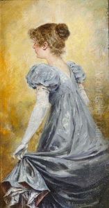 Una Joven De Perfil. by Ramiro Lorenzale Rogent