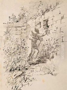 Dibujo A Plumilla Sobre Papel by Ramiro Lorenzale Rogent