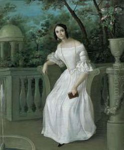 Sentada En El Jardin. by Claudio Lorenzale Y Sugranes