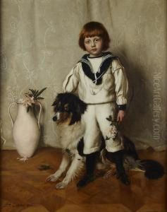 Patrick, Son Of Sir David Chalmers, And His Dog by John Henry Lorimer