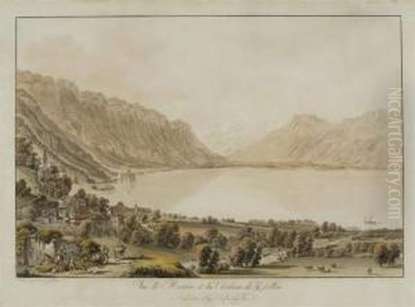 Vue De Moutru (montreux) Et Du Chateau De Chillon... - view 1