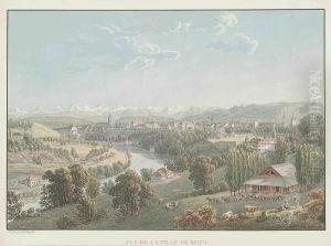 Vue De La Ville De Berne by Gabriel I Lory