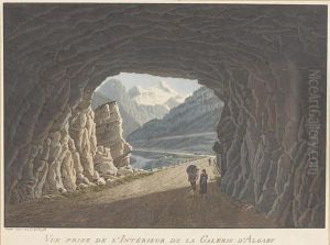 Vue Prise De L'interieur De La Galerie D'algaby by Gabriel I Lory