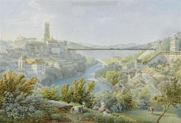 View Of Fribourg With The Old Zahringer Bridge - view 1