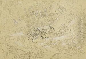 Rocky Landscape With A Stream by Mathias Gabriel Lory