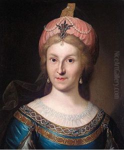 Portrait Of A Lady In Waiting To Empress Maria Fedorovna by Johann Hieronymus Loschenkohl