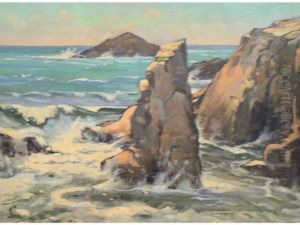 Les Aiguilles De Port Pigeon A St Pierre De Quiberon by Henry Lot