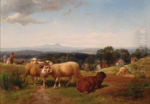 Meadow With Sheep by Henry Lot