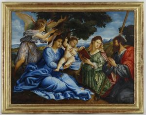Vierge A L'enfant Avec Sainte Catherine Et Saint Thomas