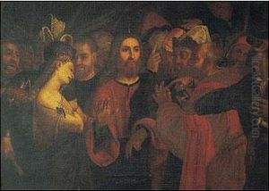 Cristo Y La Mujer Adultera by Lorenzo Lotto